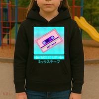 Retro Japanese Vaporwave Mix Tape Kids Hoodie thumb 3