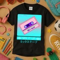 Retro Japanese Vaporwave Mix Tape Kids T-Shirt thumb 3