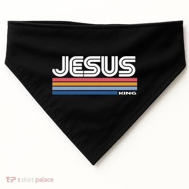 Retro Jesus King USA-Made Doggie Bandana