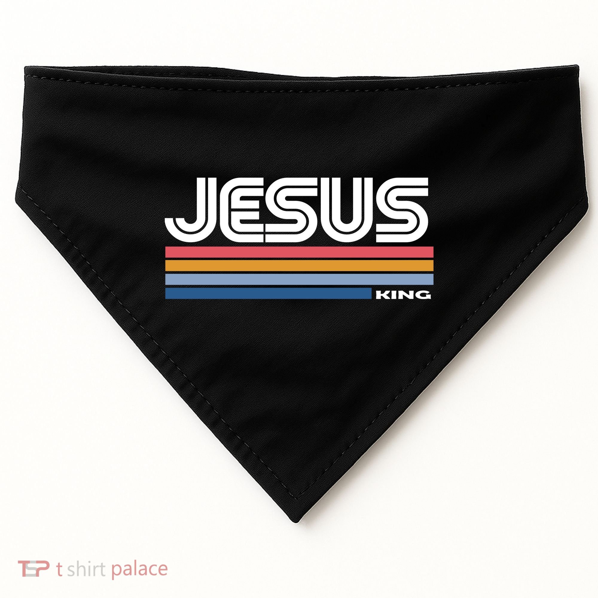 Retro Jesus King USA-Made Doggie Bandana