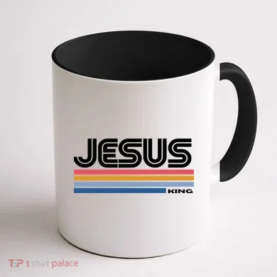 Retro Jesus King Coffee Mug back