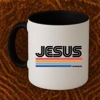 Retro Jesus King Coffee Mug thumb 2