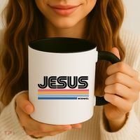 Retro Jesus King Coffee Mug thumb 3