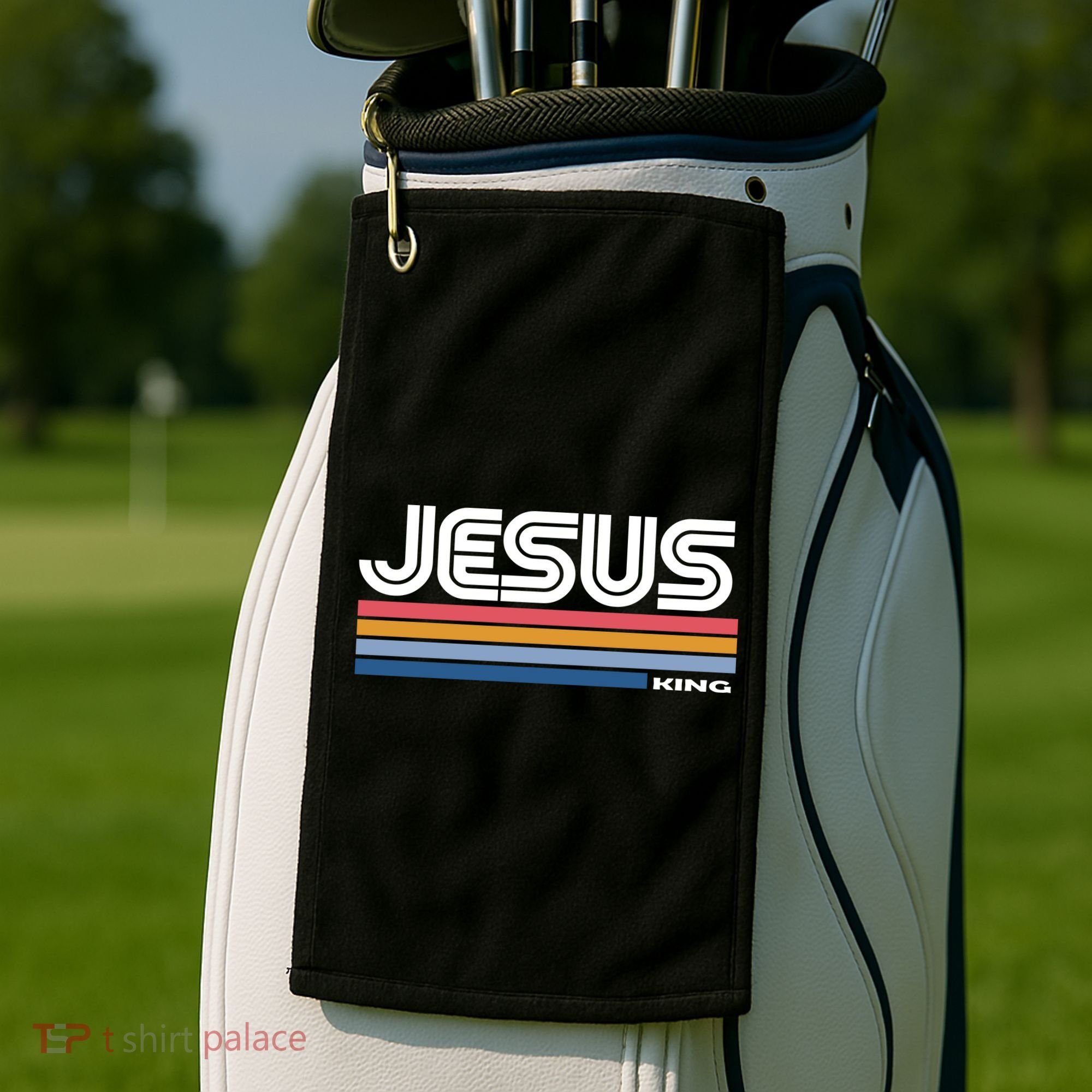 Retro Jesus King Golf Towel