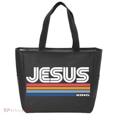 Retro Jesus King Tote Bag