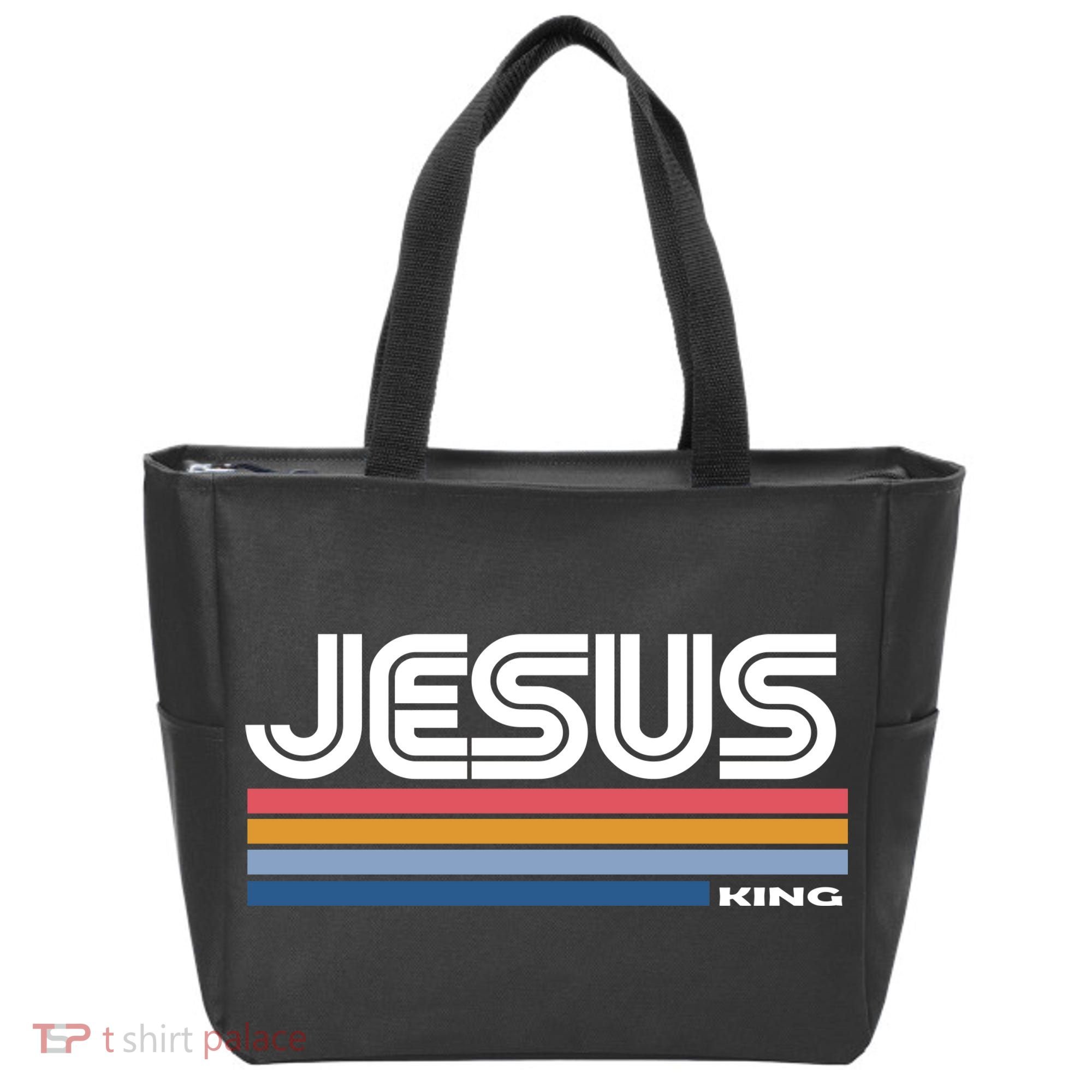 Retro Jesus King Tote Bag