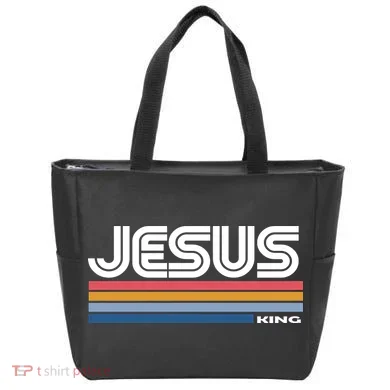 Retro Jesus King Tote Bag