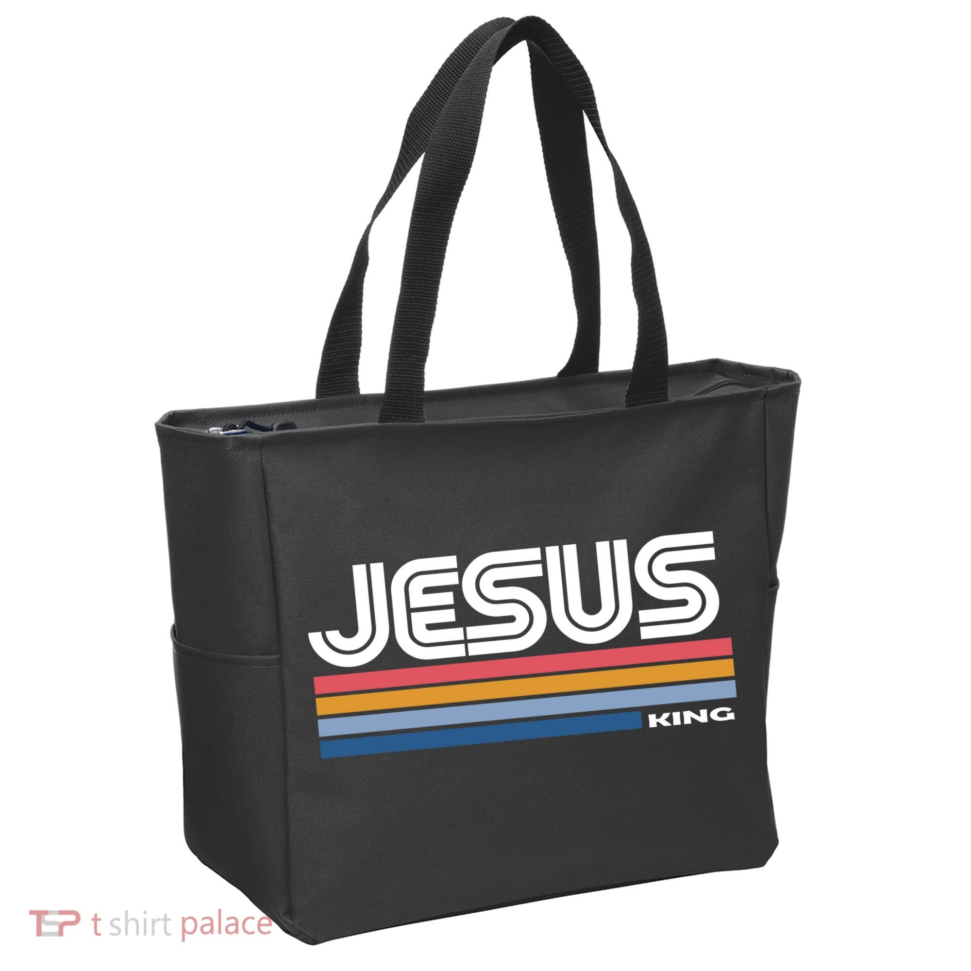 Retro Jesus King Tote Bag