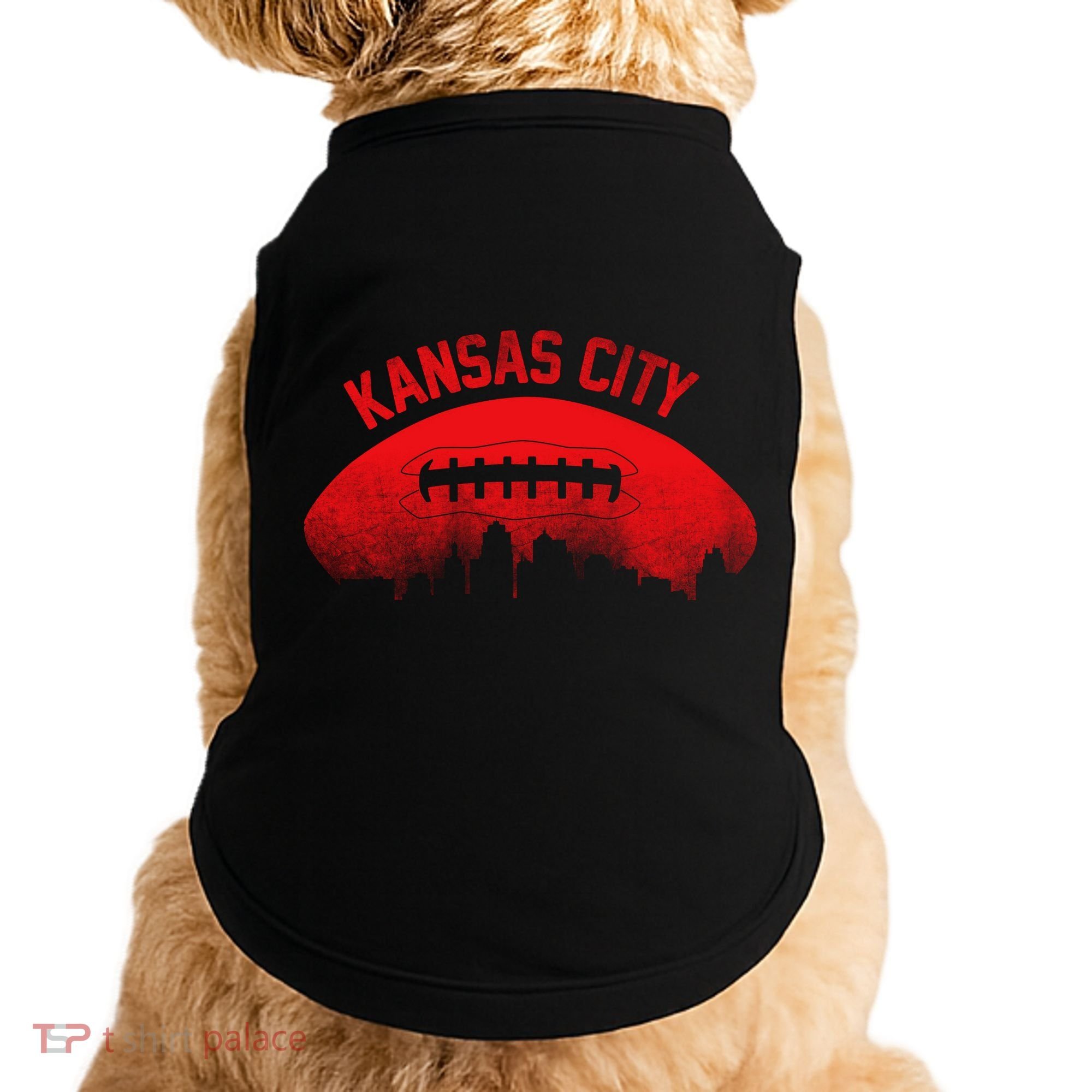 Retro Kansas City Football Skyline Doggie Tank