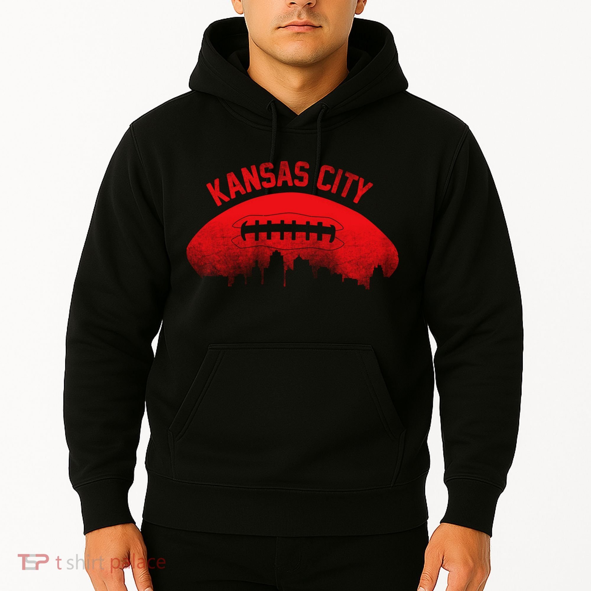 Retro Kansas City Football Skyline Hoodie