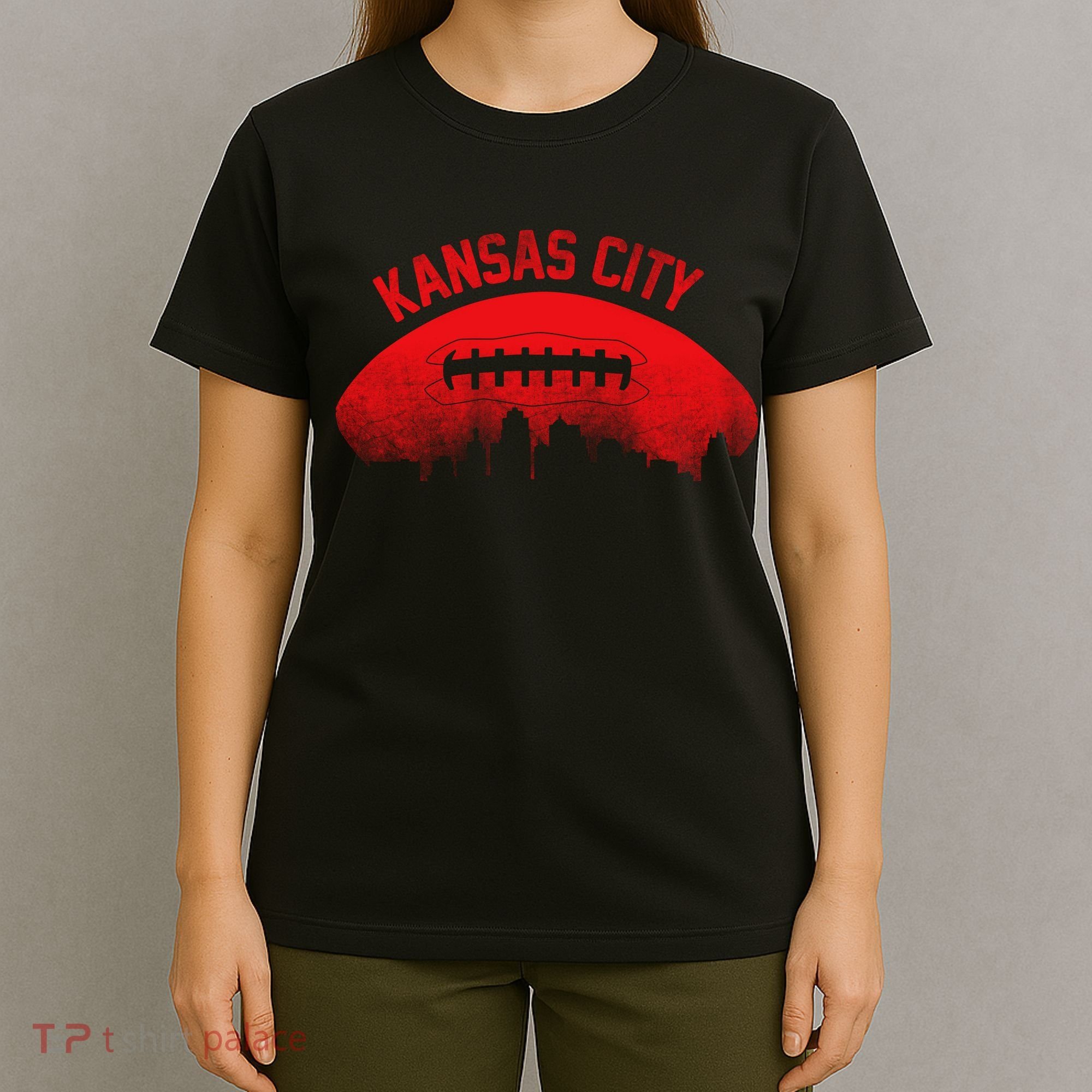 Retro Kansas City Football Skyline T-Shirt