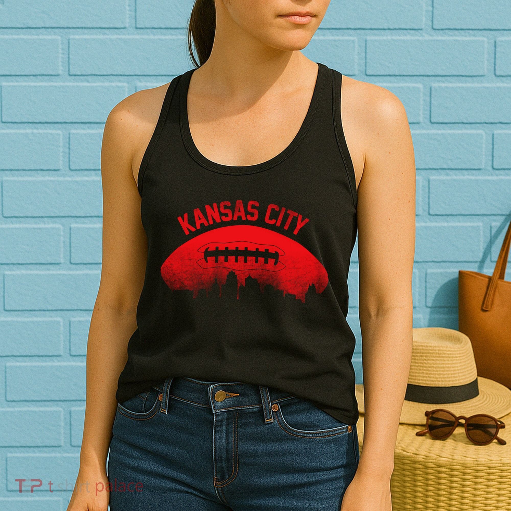 Retro Kansas City Football Skyline Women's Tank Top