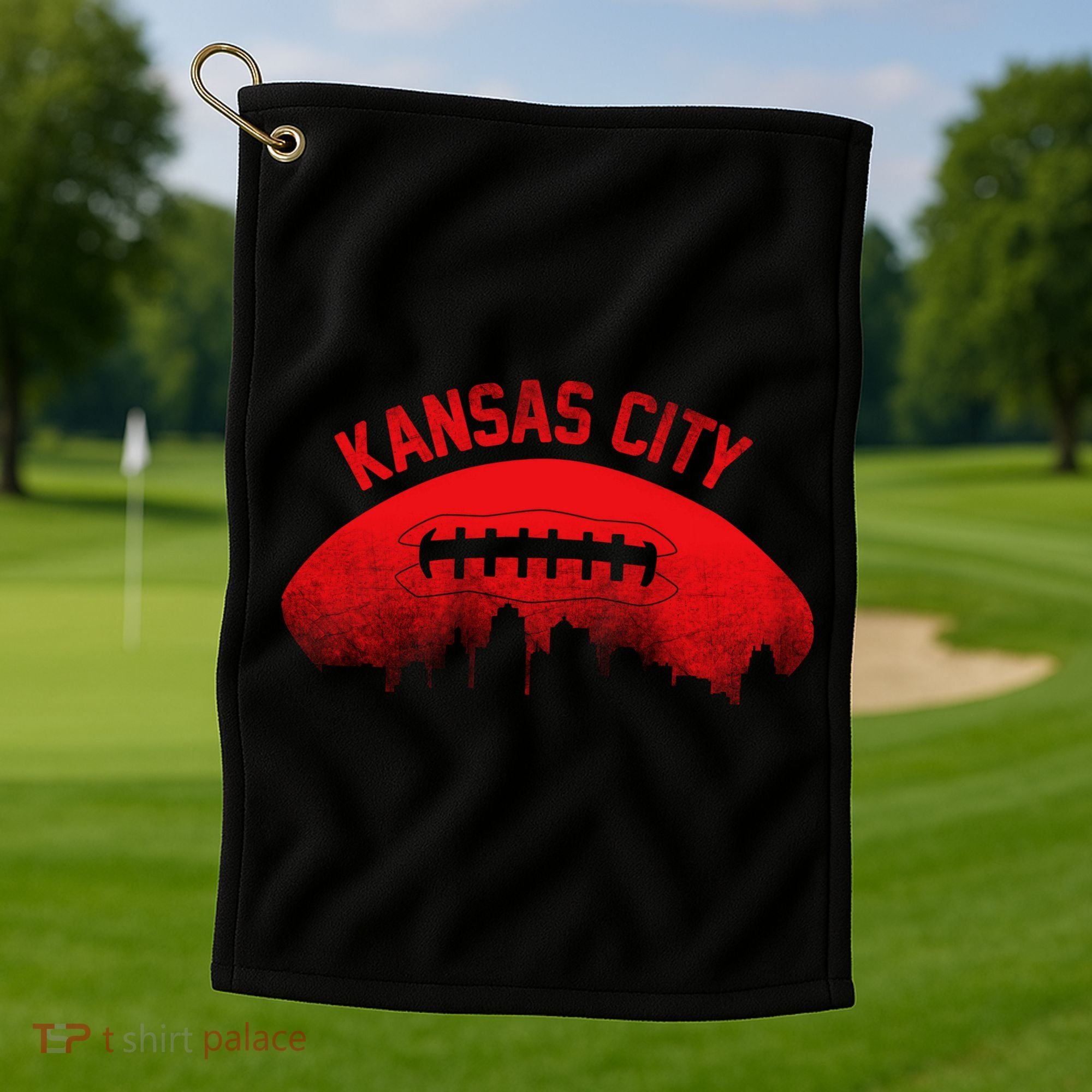 Retro Kansas City Football Skyline Golf Towel