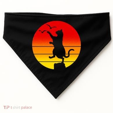 Retro Karate Cat 80's Movies USA-Made Doggie Bandana