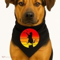Retro Karate Cat 80's Movies USA-Made Doggie Bandana thumb 1