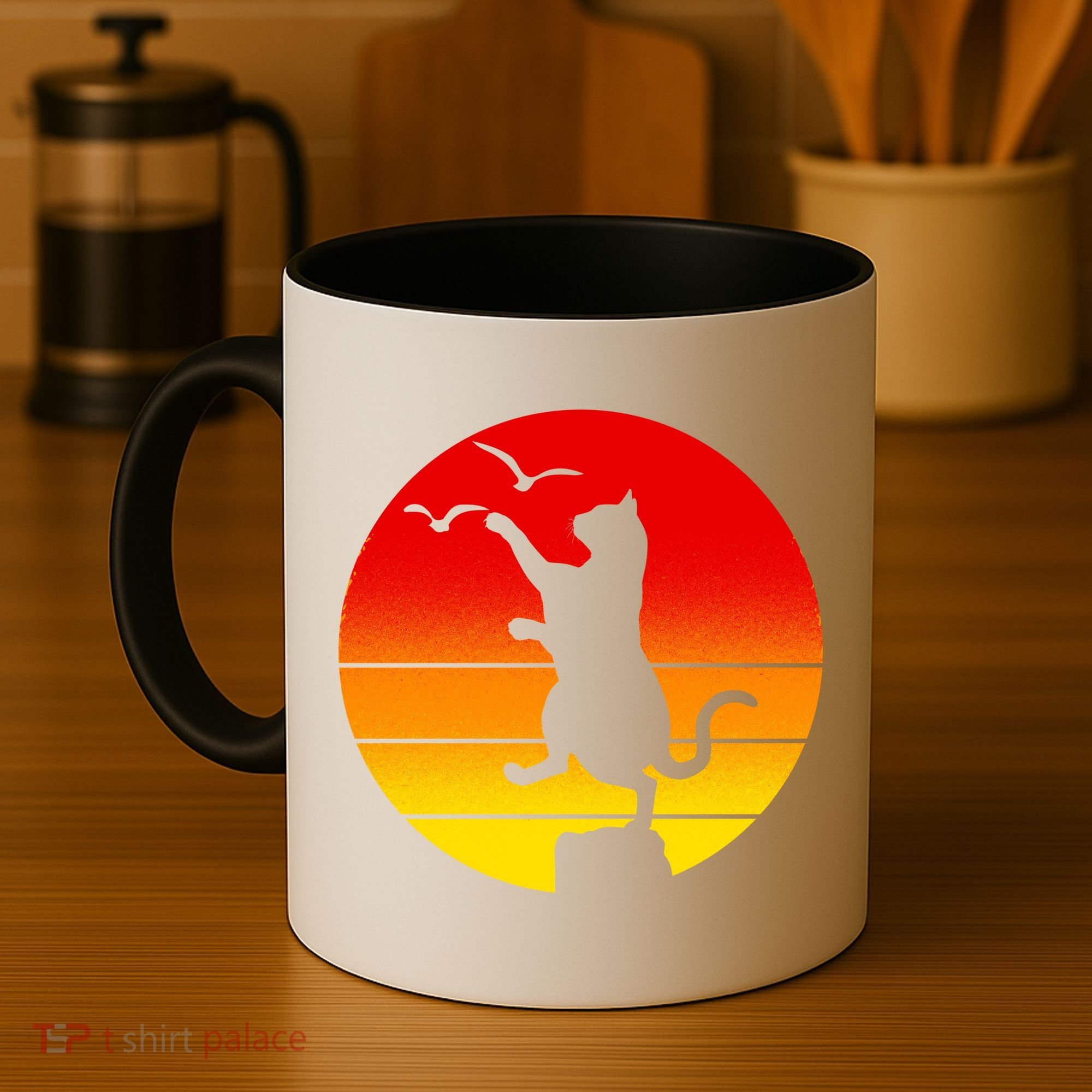 Retro Karate Cat 80's Movies Coffee Mug