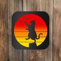 Retro Karate Cat 80's Movies Coaster thumb 0