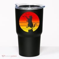 Retro Karate Cat 80's Movies Tumbler thumb 0