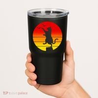 Retro Karate Cat 80's Movies Tumbler thumb 2