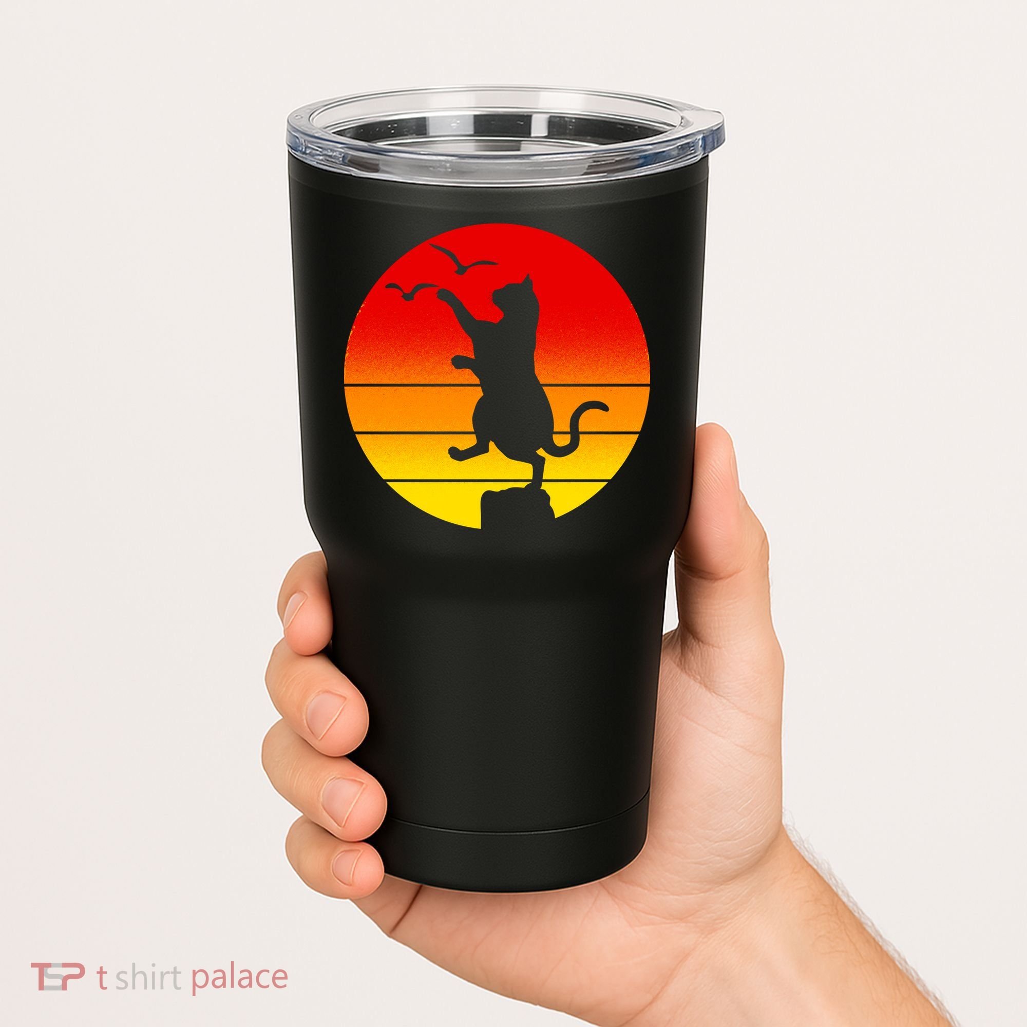 Retro Karate Cat 80's Movies Tumbler