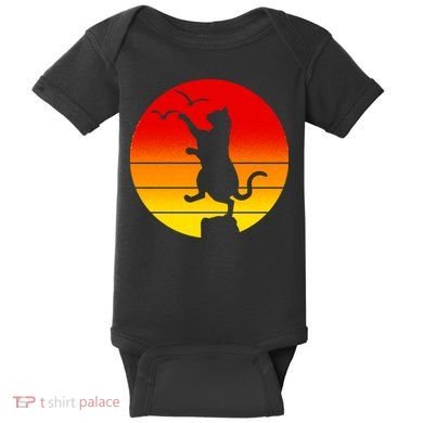 Retro Karate Cat 80's Movies Baby Bodysuit