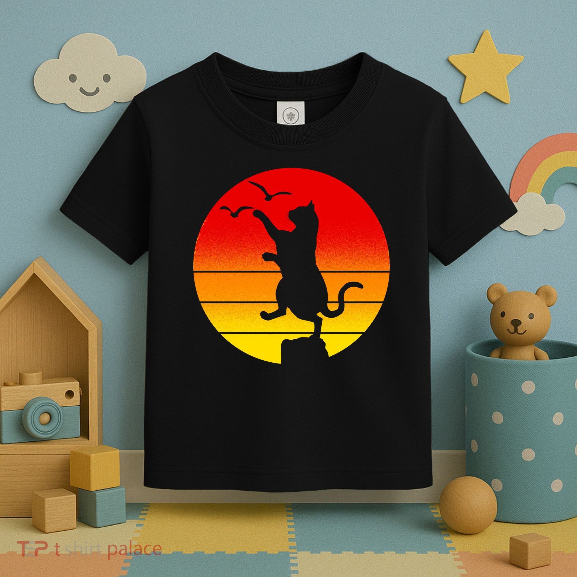 Retro Karate Cat 80's Movies Toddler T-Shirt