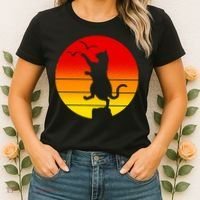 Retro Karate Cat 80's Movies Women's T-Shirt thumb 2