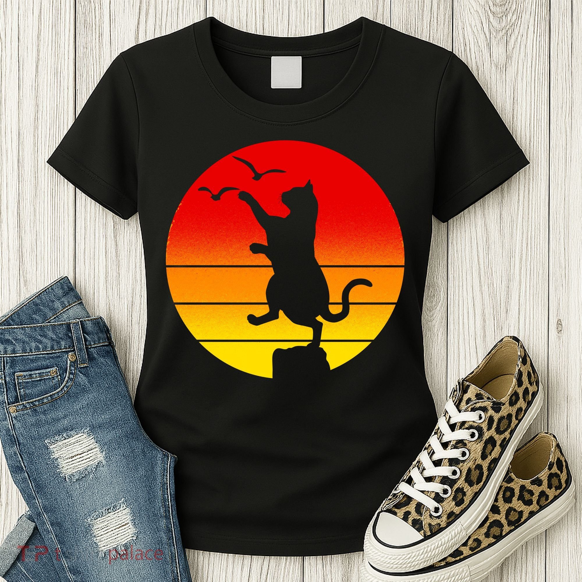 Retro Karate Cat 80's Movies Women's T-Shirt