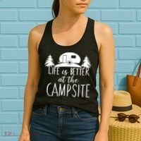 Retro Life is Better At The Campsite  Women's Tank Top thumb 2