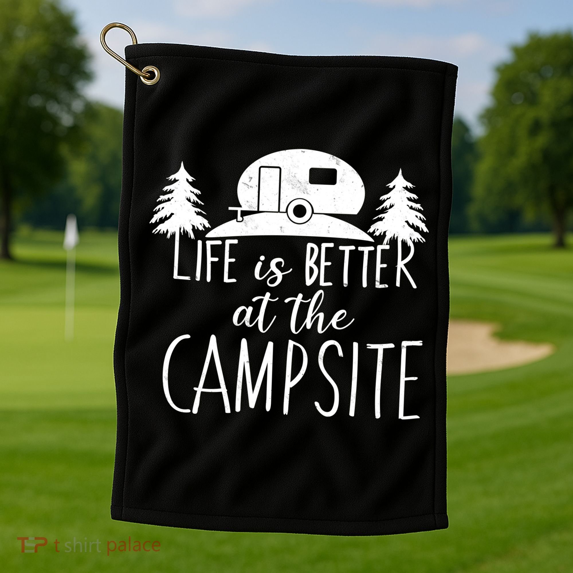 Retro Life is Better At The Campsite  Golf Towel
