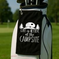 Retro Life is Better At The Campsite  Golf Towel thumb 2