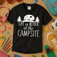 Retro Life is Better At The Campsite  Kids T-Shirt thumb 3