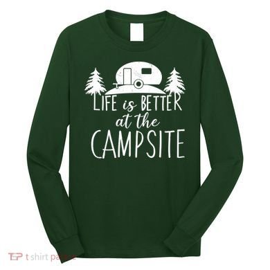 Retro Life is Better At The Campsite  Long Sleeve Shirt