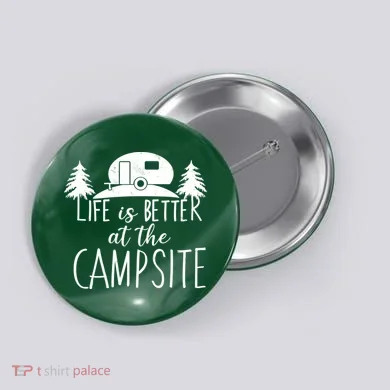 Retro Life is Better At The Campsite  Button