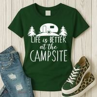 Retro Life is Better At The Campsite  Women's T-Shirt thumb 3