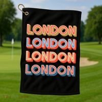 Retro London Golf Towel thumb 1