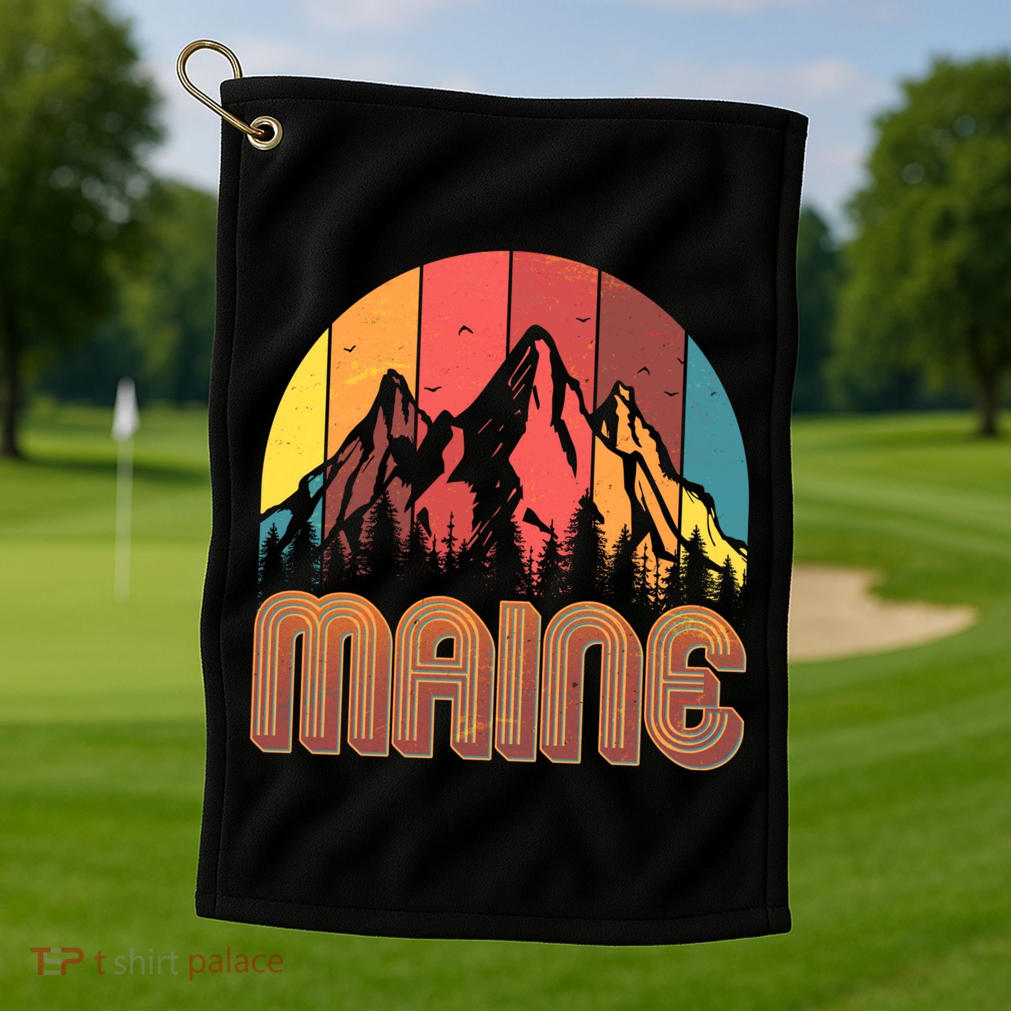 Retro Maine Golf Towel