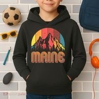 Retro Maine Kids Hoodie thumb 2