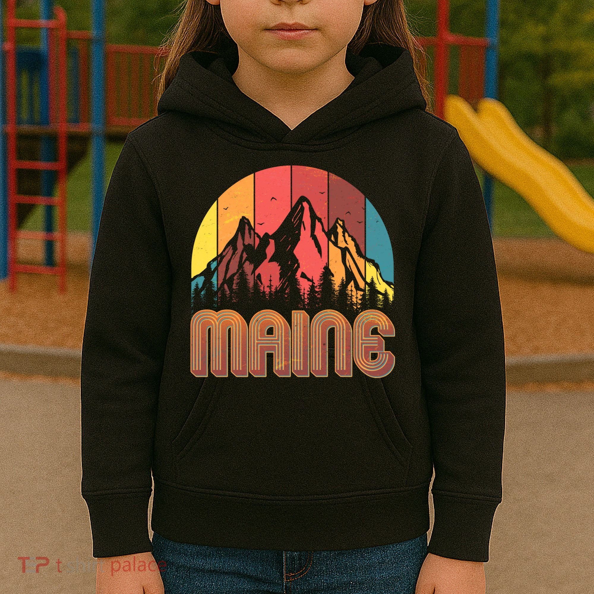 Retro Maine Kids Hoodie