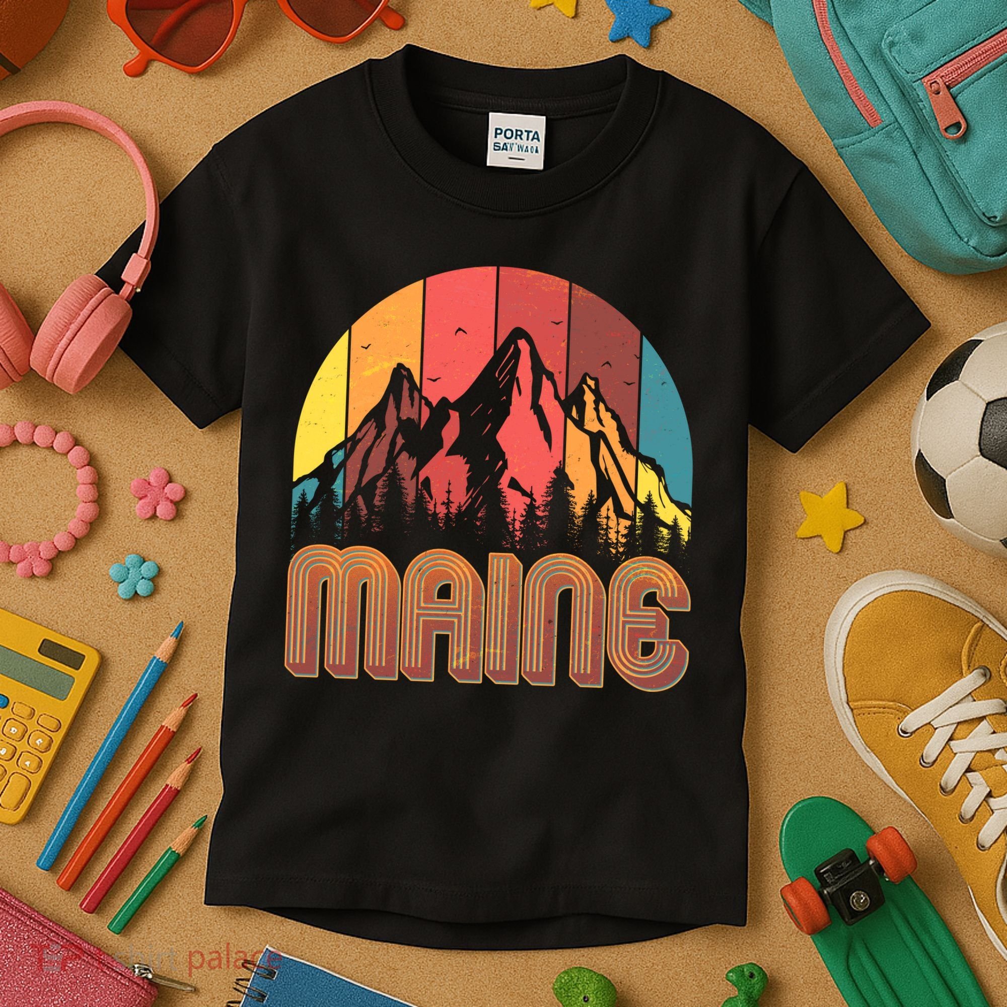 Retro Maine Kids T-Shirt
