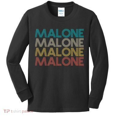 Retro Malone Kids Long Sleeve Shirt