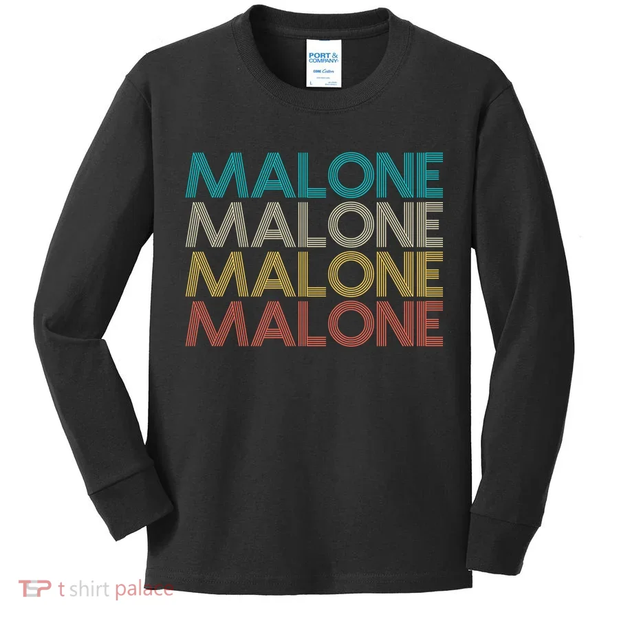 Retro Malone Kids Long Sleeve Shirt