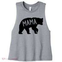 Retro Mama Bear Women's Racerback Cropped Tank thumb 0