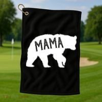 Retro Mama Bear Golf Towel thumb 1