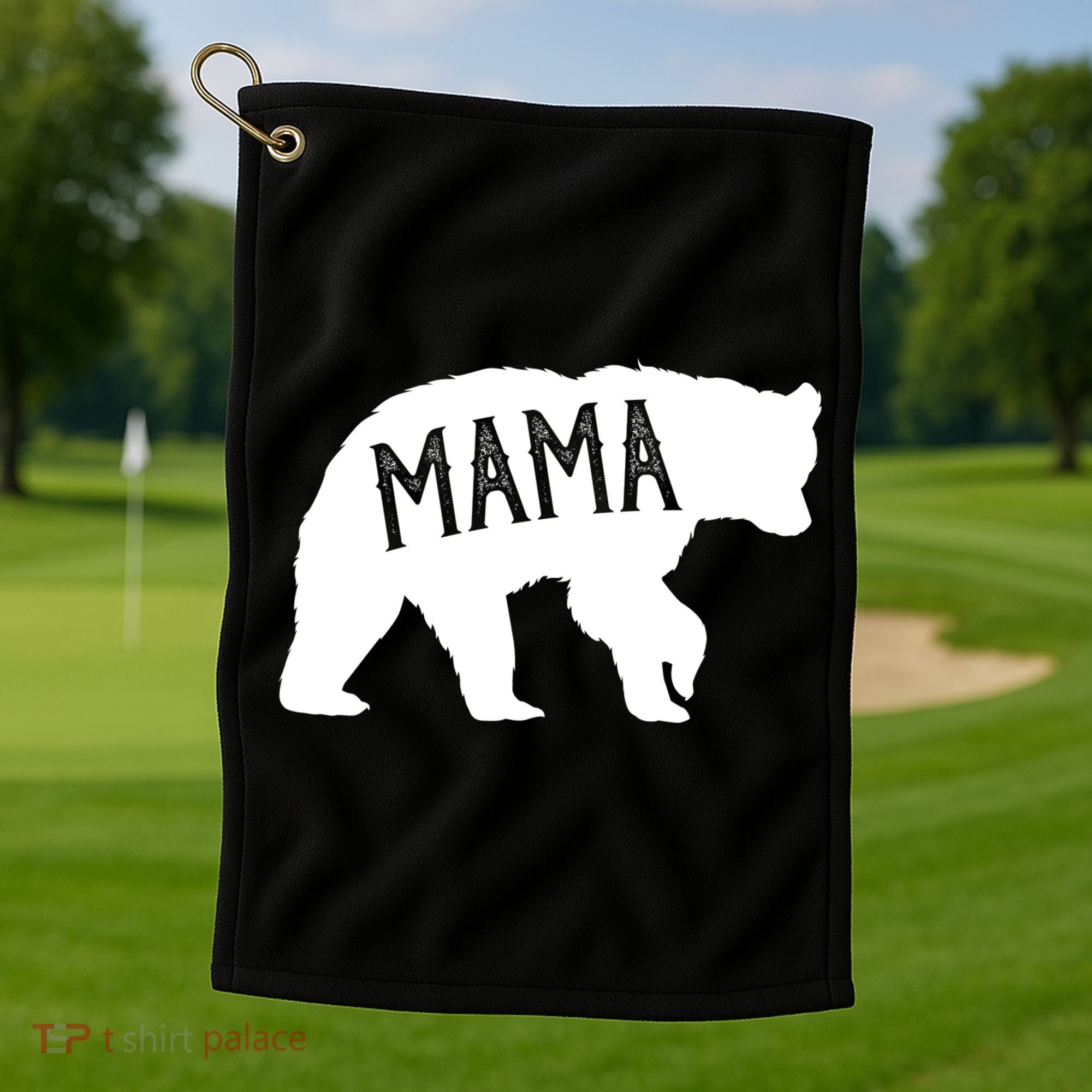 Retro Mama Bear Golf Towel