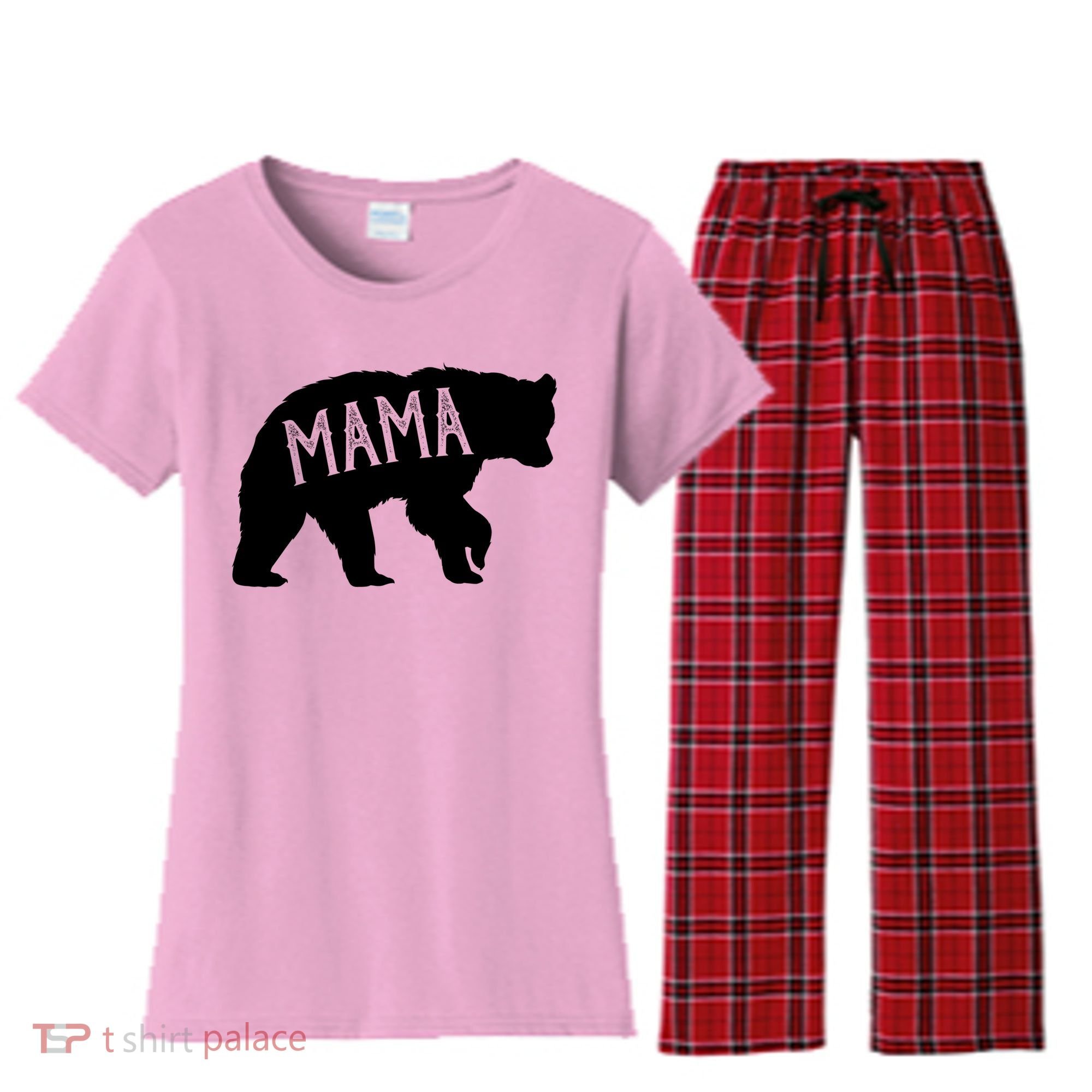 Retro Mama Bear Women's Flannel Pajama Set