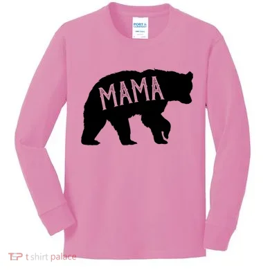 Retro Mama Bear Kids Long Sleeve Shirt