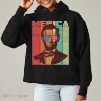 Retro Merica Lincoln Ladies Heavyweight Boxy Pullover Hoodie thumb 0