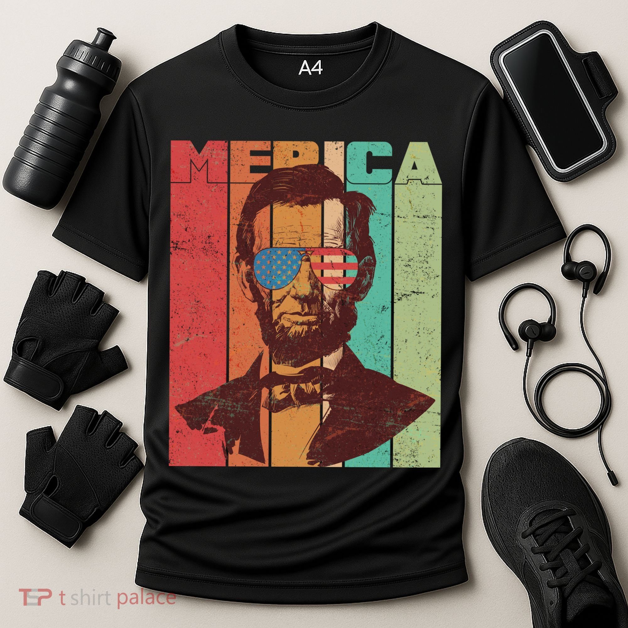 Retro Merica Lincoln Cooling Performance Crew T-Shirt
