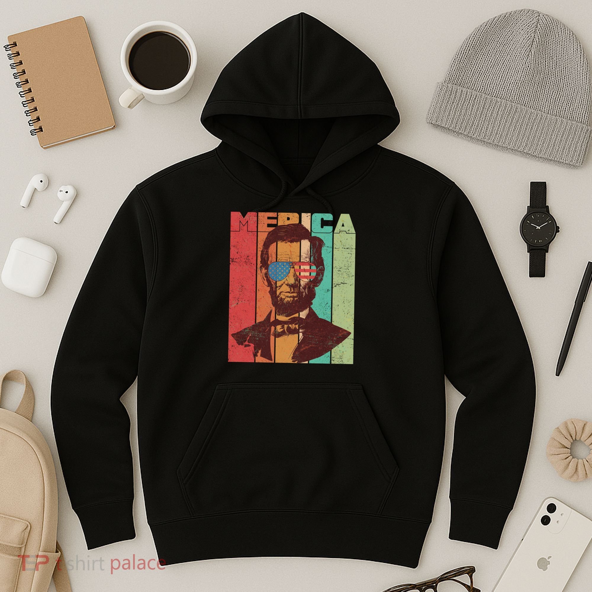 Retro Merica Lincoln Hoodie